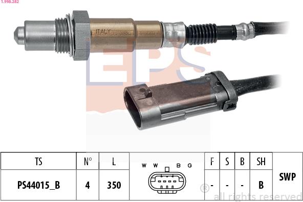 EPS 1.998.282 - Лямбда-зонд, датчик кисню autozip.com.ua