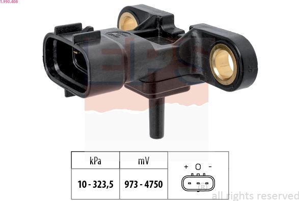 EPS 1.993.408 - Датчик, тиск наддуву autozip.com.ua