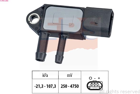 EPS 1.993.265 - Датчик тиску каталізатора VAG Caddy-T5 10- сажового фільтру autozip.com.ua