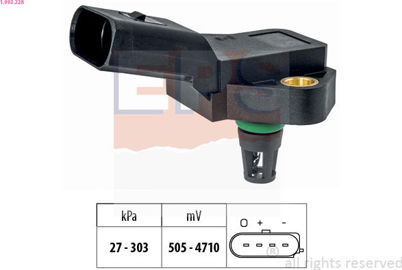 EPS 1.993.228 - Датчик, тиск наддуву autozip.com.ua