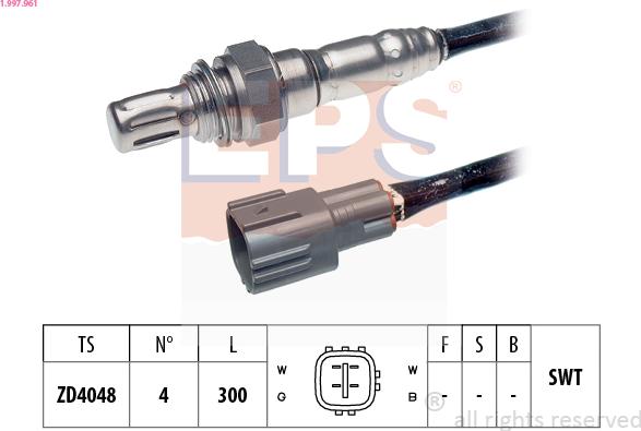 EPS 1.997.961 - Лямбда-зонд, датчик кисню autozip.com.ua