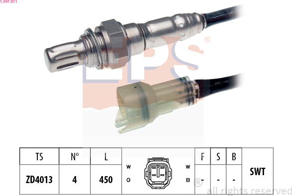 EPS 1.997.911 - Лямбда-зонд, датчик кисню autozip.com.ua