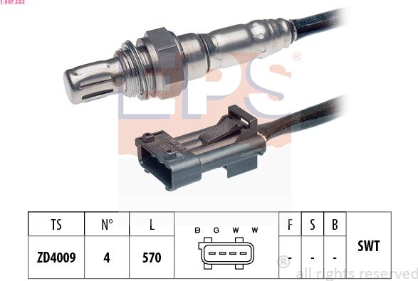 EPS 1.997.583 - Лямбда-зонд, датчик кисню autozip.com.ua