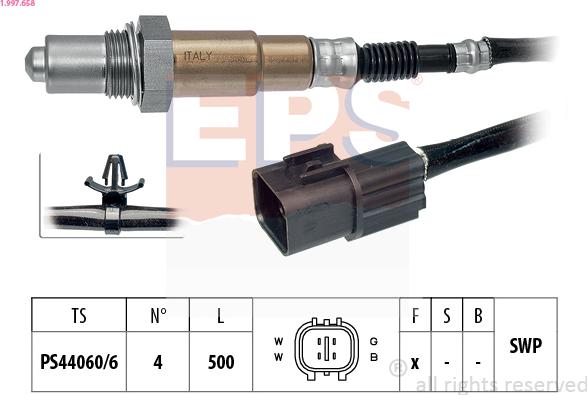 EPS 1.997.658 - Лямбда-зонд, датчик кисню autozip.com.ua