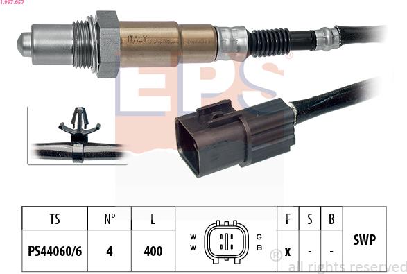 EPS 1.997.657 - Лямбда-зонд, датчик кисню autozip.com.ua