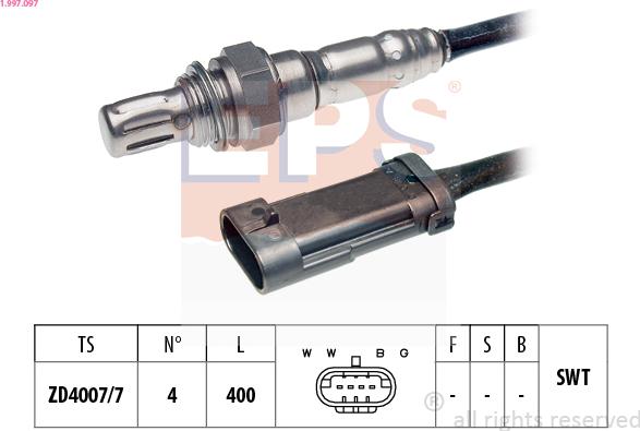 EPS 1.997.097 - Лямбда-зонд, датчик кисню autozip.com.ua