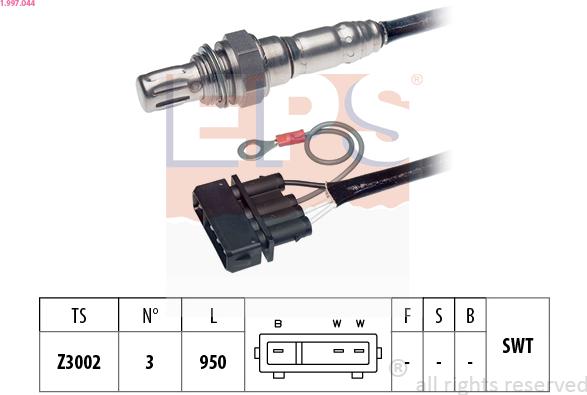 EPS 1.997.044 - Лямбда-зонд, датчик кисню autozip.com.ua