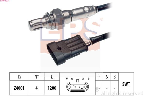 EPS 1.997.023 - Лямбда-зонд, датчик кисню autozip.com.ua