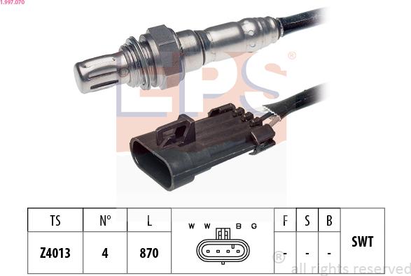 EPS 1.997.070 - Лямбда-зонд, датчик кисню autozip.com.ua