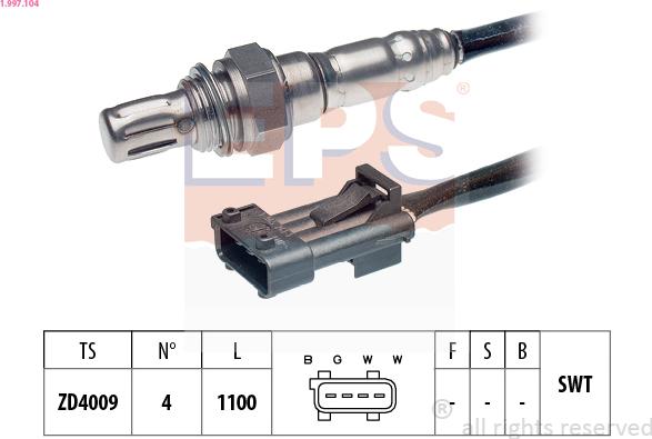 EPS 1.997.104 - Лямбда-зонд, датчик кисню autozip.com.ua