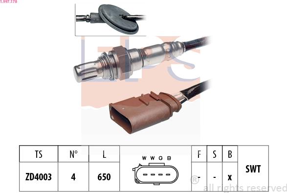 EPS 1.997.178 - Лямбда-зонд, датчик кисню autozip.com.ua