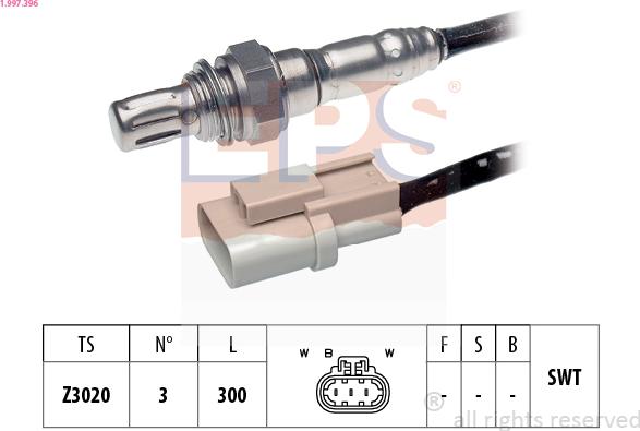 EPS 1.997.396 - Лямбда-зонд, датчик кисню autozip.com.ua