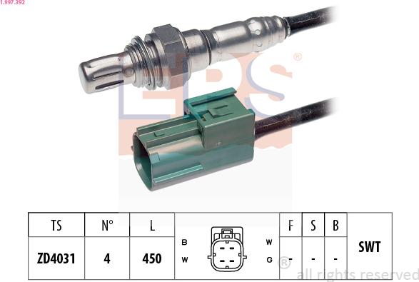 EPS 1.997.392 - Лямбда-зонд, датчик кисню autozip.com.ua