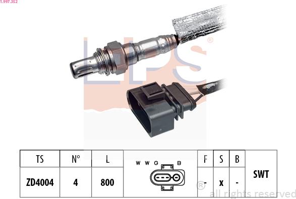 EPS 1.997.352 - Лямбда-зонд, датчик кисню autozip.com.ua