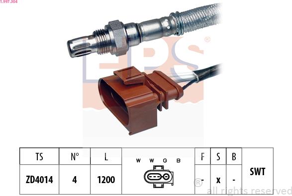 EPS 1.997.304 - Лямбда-зонд, датчик кисню autozip.com.ua