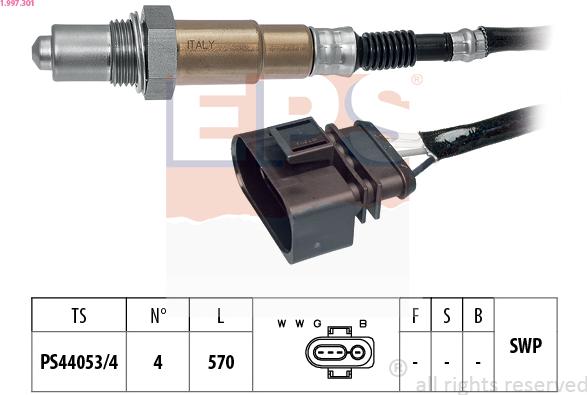 EPS 1.997.301 - Лямбда-зонд, датчик кисню autozip.com.ua