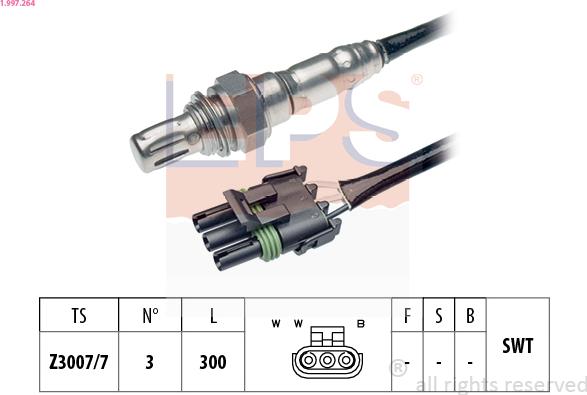EPS 1.997.264 - Лямбда-зонд, датчик кисню autozip.com.ua