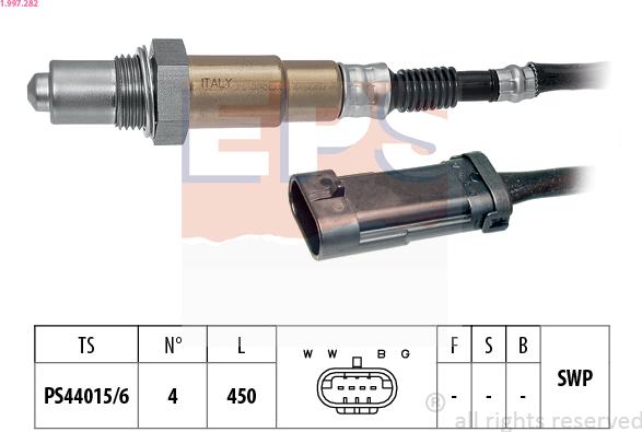 EPS 1.997.282 - Лямбда-зонд, датчик кисню autozip.com.ua