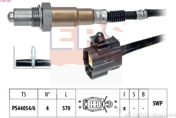 EPS 1.997.226 - Лямбда-зонд, датчик кисню autozip.com.ua