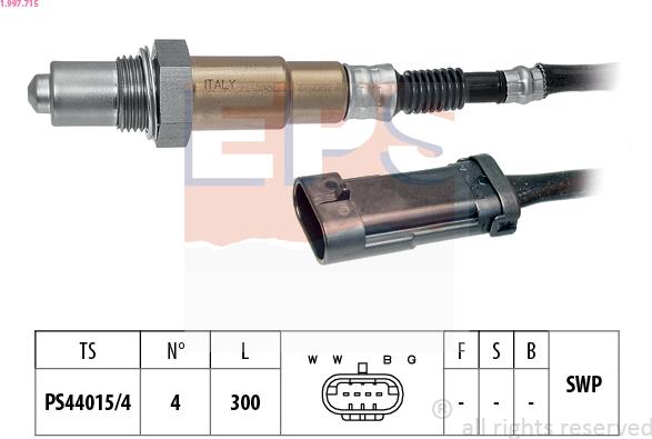 EPS 1.997.715 - Лямбда-зонд, датчик кисню autozip.com.ua