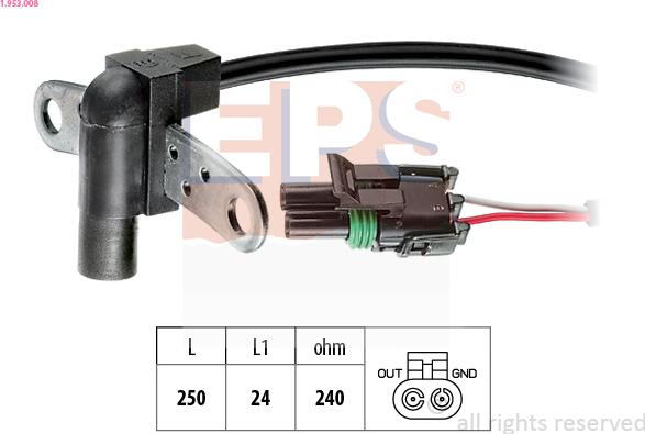 EPS 1.953.008 - Датчик імпульсів, колінчастий вал autozip.com.ua