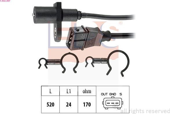 EPS 1.953.397 - Датчик імпульсів, колінчастий вал autozip.com.ua