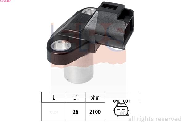EPS 1.953.362 - Датчик, положення розподільного валу autozip.com.ua