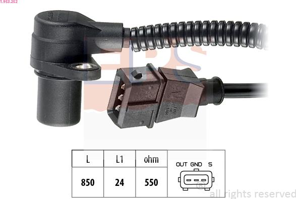 EPS 1.953.252 - Датчик імпульсів, колінчастий вал autozip.com.ua