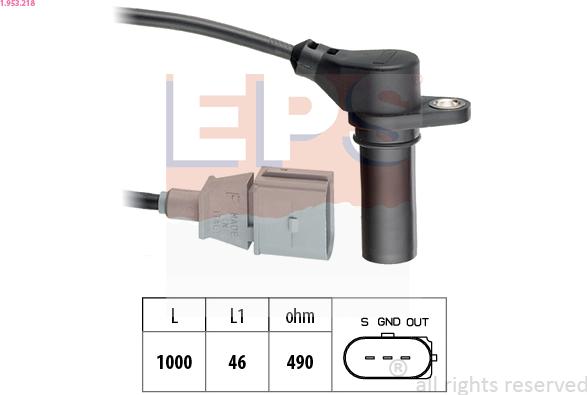 EPS 1.953.218 - Датчик імпульсів, колінчастий вал autozip.com.ua