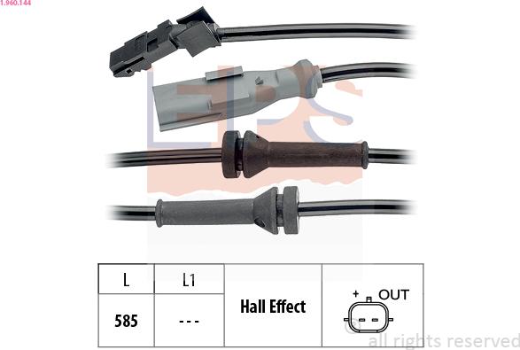 EPS 1.960.144 - Датчик ABS, частота обертання колеса autozip.com.ua