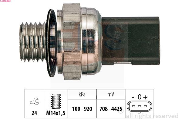 EPS 1.980.003 - Датчик, тиск масла autozip.com.ua