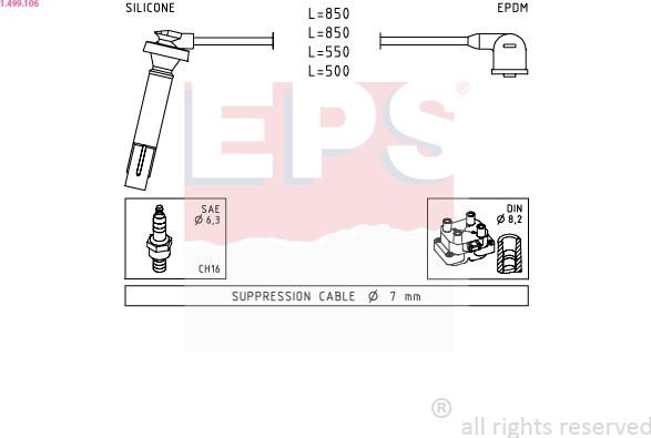 EPS 1.499.106 - Комплект проводів запалювання autozip.com.ua