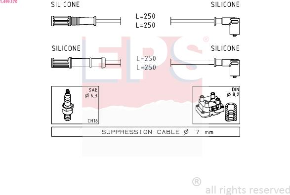 EPS 1.499.170 - Комплект проводів запалювання autozip.com.ua