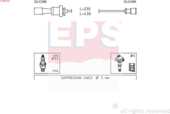 EPS 1.499.251 - Комплект проводів запалювання autozip.com.ua