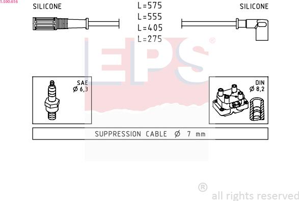 EPS 1.500.616 - Комплект проводів запалювання autozip.com.ua