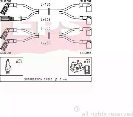 EPS 1.500.889 - Комплект проводів запалювання autozip.com.ua