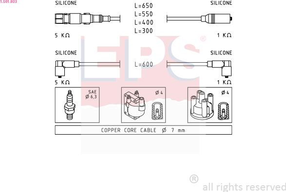 EPS 1.501.933 - Комплект проводів запалювання autozip.com.ua