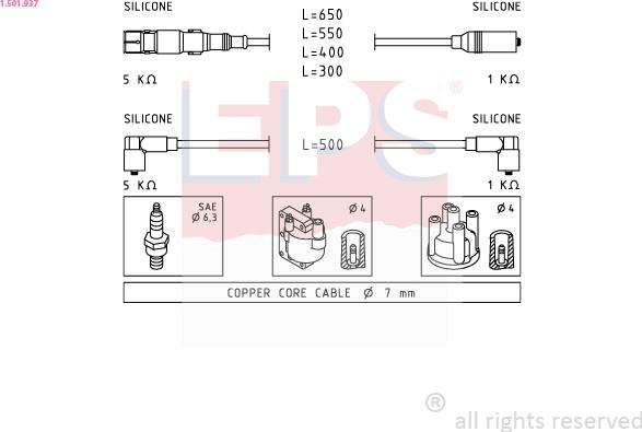 EPS 1.501.937 - Комплект проводів запалювання autozip.com.ua