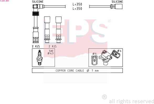 EPS 1.501.491 - Комплект проводів запалювання autozip.com.ua