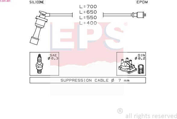 EPS 1.501.401 - Комплект проводів запалювання autozip.com.ua
