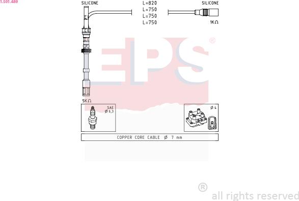 EPS 1.501.489 - Комплект проводів запалювання autozip.com.ua