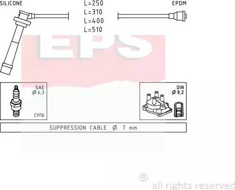 EPS 1.501.434 - Комплект проводів запалювання autozip.com.ua