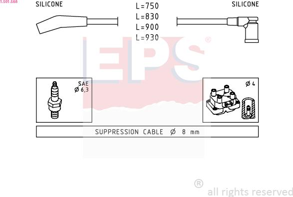 EPS 1.501.568 - Комплект проводів запалювання autozip.com.ua