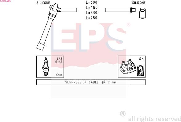 EPS 1.501.505 - Комплект проводів запалювання autozip.com.ua