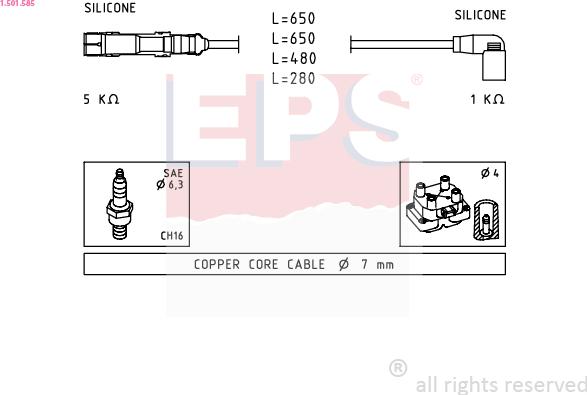 EPS 1.501.585 - Комплект проводів запалювання autozip.com.ua