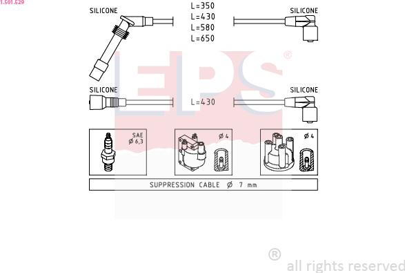 EPS 1.501.529 - Комплект проводів запалювання autozip.com.ua