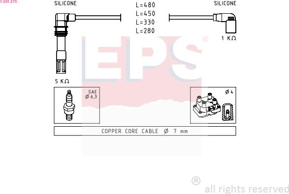 EPS 1.501.575 - Комплект проводів запалювання autozip.com.ua
