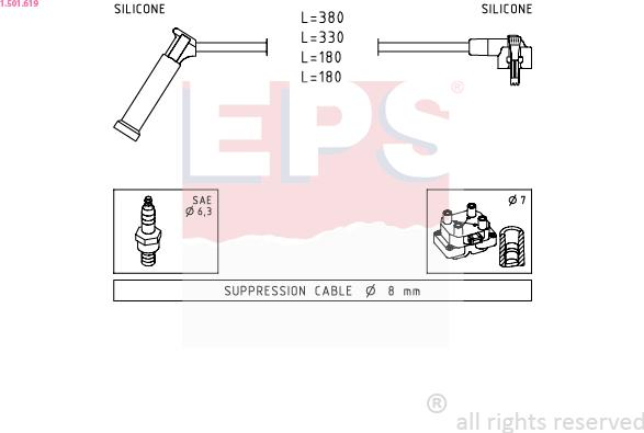EPS 1.501.619 - Комплект проводів запалювання autozip.com.ua