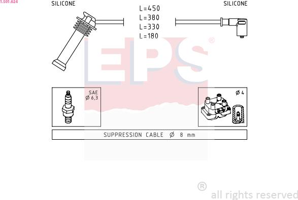 EPS 1.501.624 - Комплект проводів запалювання autozip.com.ua