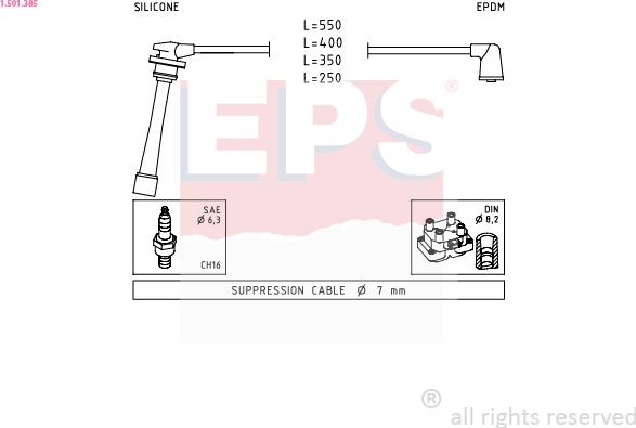 EPS 1.501.385 - Комплект проводів запалювання autozip.com.ua